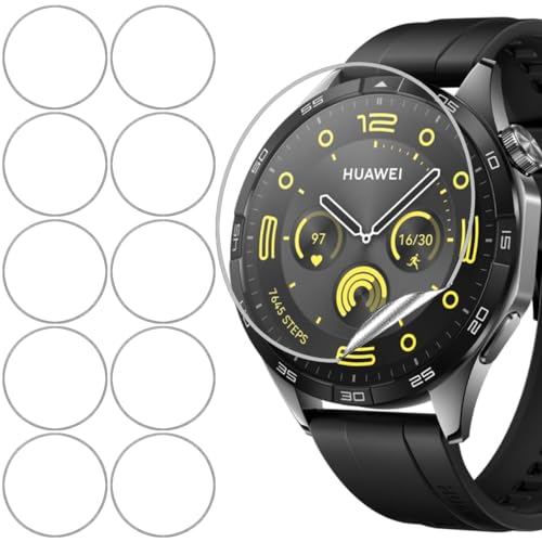 Msiall [10 Stück Schutzfolie kompatibel mit Huawei Watch GT4 46mm, [Flexible Folie] [Freundliche Hülle] Weiche HD Clear TPU-Folie, Kratzfest von Msiall