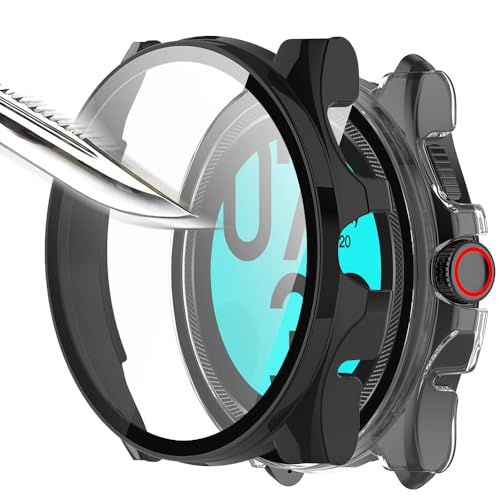 Msialt Mit Gehärtetes Glas Displayschutz Schutzhülle Kompatibel für icwatch Pro5 Enduro,Hard PC Rundum Displayschutz Ultradünne Blasenfreie Gegen Kratzer Schutzhülle -schwarz+Transparent von Msialt