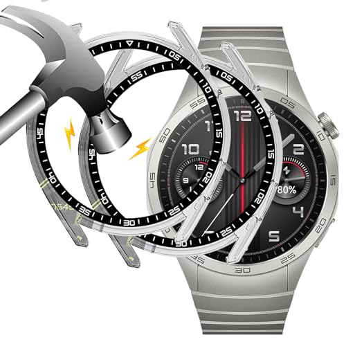 Msilte [2 Stück Hülle Kompatibel mit Huawei Watch GT4 46mm Schutzhülle, Rundum Hülle mit Displayschutzfolie, PC Hard Schutzfolie Case, Anti-Kratz Hülle Schutzfolie - Transparent + Transparent von Msilte