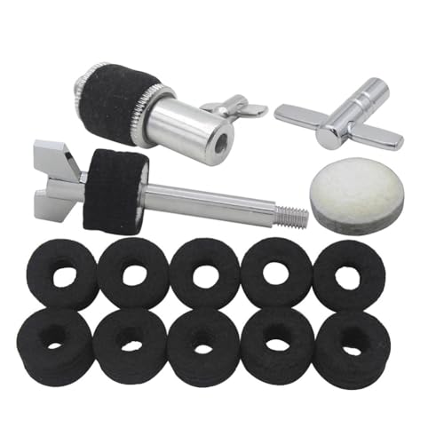 Mskidand Schlagzeug 5-Teiliges Set Hi-Hat Clutch + Hammerköpfe Pad + Beckenschraube + Tasteninstrument Zubehör + Beckenpad von Mskidand