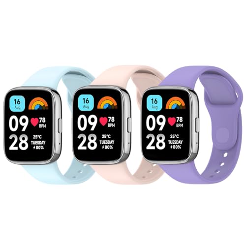 Msksjer Kompatibel mit Xiaomi Redmi Watch 3 Active Armband, Weiches Silikon Sport Wasserdicht Ersatzbände für Redmi Watch 3 Active von Msksjer