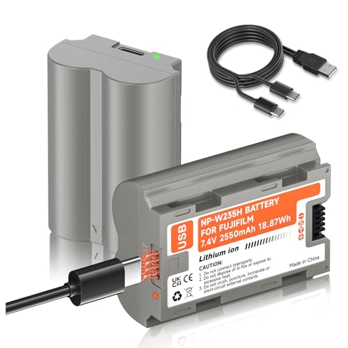 Mspalocell 2 Stück NP-W235 USB-C Ersatz Akku 2550mAh für Fujifilm X-T5 X-T4 X-S20 GFX 100 II GFX 100S GFX 50S II X-H2S X-H2 VG-XT4 Fuji GFX100s Kamera Typ-C Akku Mspalocell 2 Stück NP-W235 USB-C Ersatz Akku 2550mAh für Fujifilm X-T5 X-T4 X-S20 GFX 100 II GFX 100S GFX 50S II X-H2S X-H2 VG-XT4 Fuji GFX100s Kamera Typ-C Akku von Mspalocell