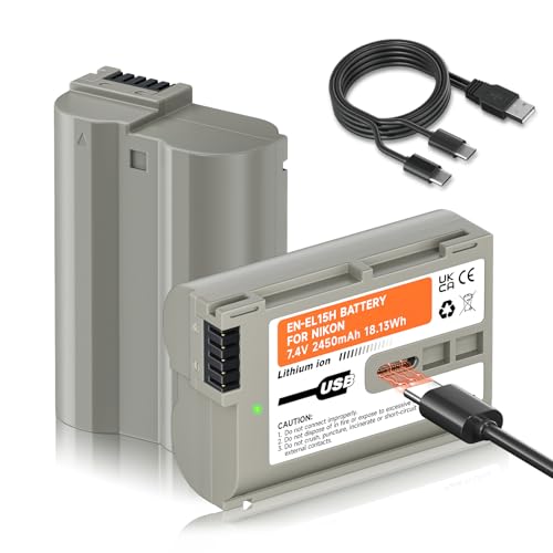 Mspalocell EN-EL15 USB-C 2450mAh Ersatz-Akku für Nikon D850 D810 D810a D800e D800 D780 D750 D610 D600 D500 D7000 D7100 D7200 D7500 Z8 Z7II Z7 Z6II Z6 EN-EL15 EL15a EL15b EL15c, 2 Stück Akku Mspalocell EN-EL15 USB-C 2450mAh Ersatz-Akku für Nikon D850 D810 D810a D800e D800 D780 D750 D610 D600 D500 D7000 D7100 D7200 D7500 Z8 Z7II Z7 Z6II Z6 EN-EL15 EL15a EL15b EL15c, 2 Stück Akku von Mspalocell