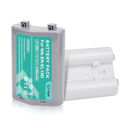 Mspalocell EN-EL18 Akku 3380mAh Akku Kompatibel mit Nikon EN-EL18 EN-EL18a EN-EL18b EN-EL18c MH-26 BL-5 D4 D4S D5 S52 D500 D6 D800m D800E D810 D850 Kamera von Mspalocell