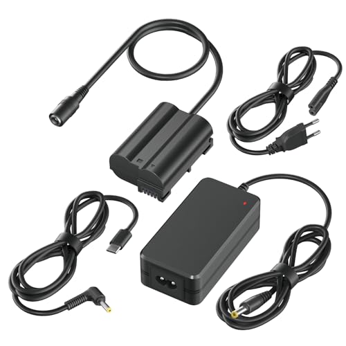 Mspalocell ENEL15 Dummy Akku Kit, AC-Netzteiladapter mit Akkuanschluss für Nikon D7500,D7000,D7200,D7100,D780,D750,D610,D600,D500,D810,D810A,D800E,D850,D800,Z5,Z6,Z7,Z6II,Z7II Cameras von Mspalocell