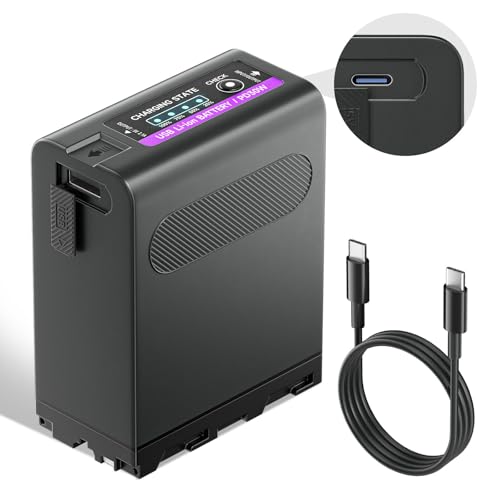 Mspalocell NP-F990 Akku 84,96Wh/11800mAh (PD30W USB-A & Typ-c/USB-C) für Sony NP-F990 NP-F980 NP-F970 NP-F960 NP-F950 NP-F930 NP-F550 NP- F570 NP-F770 NP-F750 Camcorder Ersatzakku, 1 Stück von Mspalocell