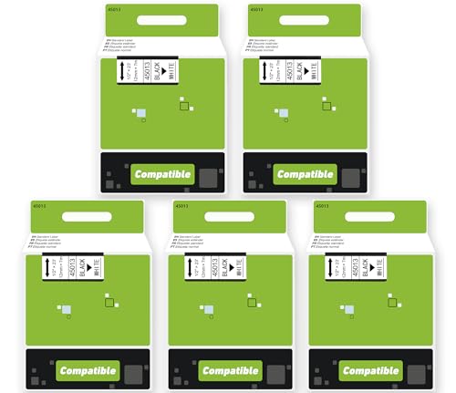 5 Pack Compatible with DYMO Standard D1 Labeling Tape 45013 Black on White, Compatible for Dymo D1 LabelManager 160 210D 280 360D 420P Wireless PnP 220P 260P 500TS 450DUO, 1/2 Inch x 23 Feet 5 Pack Compatible with DYMO Standard D1 Labeling Tape 45013 Black on White, Compatible for Dymo D1 LabelManager 160 210D 280 360D 420P Wireless PnP 220P 260P 500TS 450DUO, 1/2 Inch x 23 Feet von Msudoku