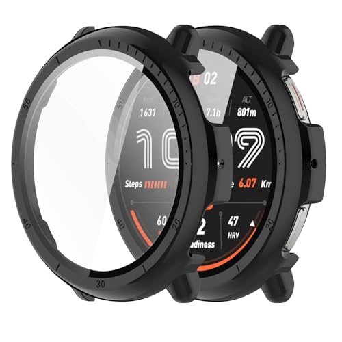 Msvueioe Schutzhülle mit gehärtetem Glas, kompatibel mit Amazfit Active 2, vollständige Abdeckung, harte PC-Hülle, Gesichtsabdeckung für Amazfit Active 2, 2 Stück Msvueioe Schutzhülle mit gehärtetem Glas, kompatibel mit Amazfit Active 2, vollständige Abdeckung, harte PC-Hülle, Gesichtsabdeckung für Amazfit Active 2, 2 Stück von Msvueioe