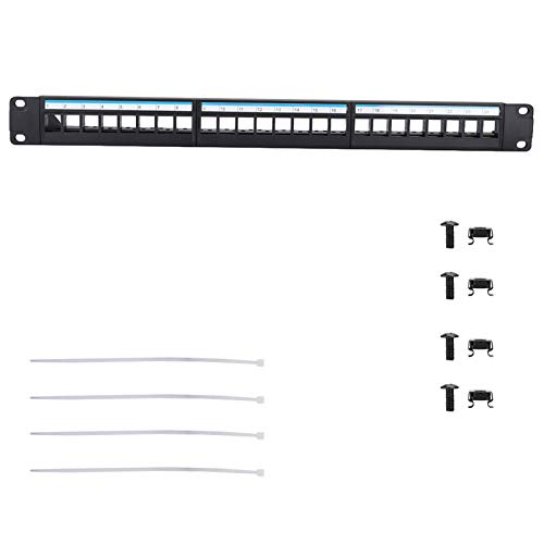 MTLAVISHY 19inch 24 Port Montable Data Patch Panel Cat6 Network Kabelregal Kaltstahl für mehrere Netzwerkkabel geeignet für modulare Gerätemanagement ideal für modulare MTLAVISHY 19inch 24 Port Montable Data Patch Panel Cat6 Network Kabelregal Kaltstahl für mehrere Netzwerkkabel geeignet für modulare Gerätemanagement ideal für modulare von Mtlavishness