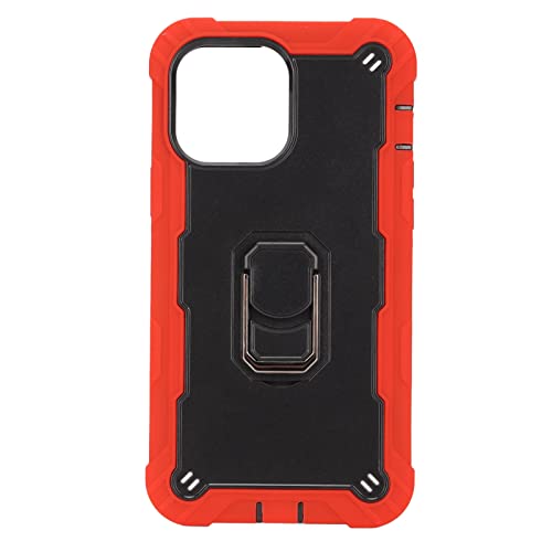 MTLavish -Rüstung Covers mit Stand für Pro Max Mobiltelefone Rüstungsschutzgehäuse mit manteliger Ringhalter rotatable ringbare horizontale Halterung Soft TPU Anti -Skid -Textur (Rot und Schwarz) von Mtlavishness