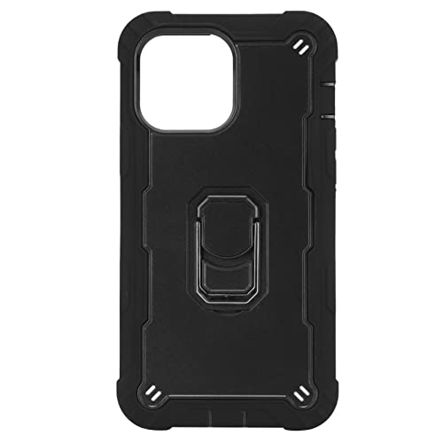 MTLavish -Rüstung Covers mit Stand für Pro Max Mobiltelefone Rüstungsschutzgehäuse mit manteliger Ringhalter rotatable ringbare horizontale Halterung Soft TPU Anti -Skid -Textur (Schwarz+schwarz) von Mtlavishness