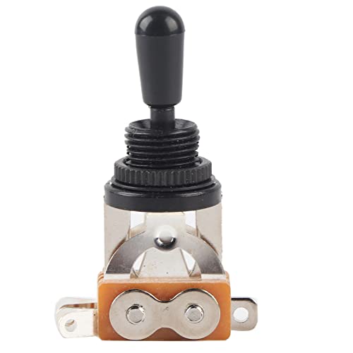 Mtlavish 1pc Silber 3 -Wege -Kippschalter für LP -Stil Elektris Gitarren Metallkonstruktion Langlebig anti kleines exquisites Erscheinungsbild einfach zu installieren auf (Black) von Mtlavishness