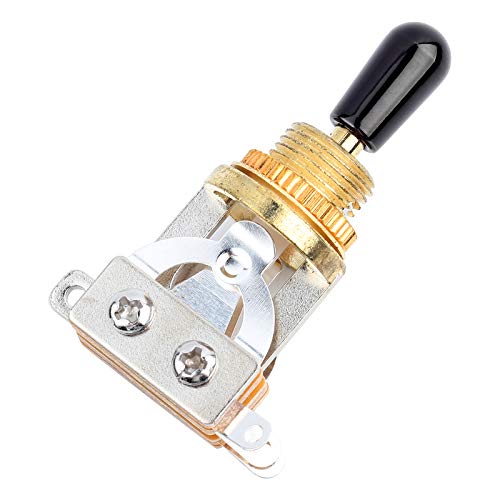 Mtlavish 1pc Silber 3 -Wege -Kippschalter für LP -Stil Elektris Gitarren Metallkonstruktion Langlebig anti kleines exquisites Erscheinungsbild einfach zu installieren auf (Gold) von Mtlavishness