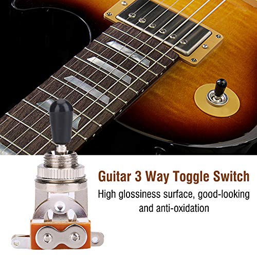 Mtlavish 1pc Silber 3 -Wege -Kippschalter für LP -Stil Elektris Gitarren Metallkonstruktion Langlebig anti kleines exquisites Erscheinungsbild einfach zu installieren auf (Silver) von Mtlavishness