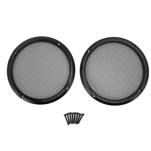 Mtlavish 2pcs Autolautsprecher Grill Cover 169 mm Universal Metal Round Car Speaker Guard für Heimtheaterschiff (Black) von Mtlavishness