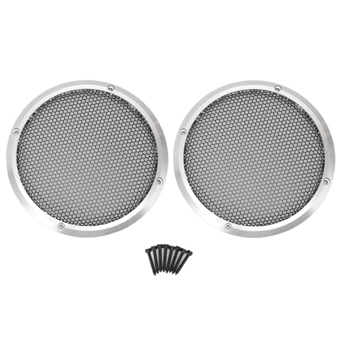 Mtlavish 2pcs Autolautsprecher Grill Cover 169 mm Universal Metal Round Car Speaker Guard für Heimtheaterschiff (Silver) von Mtlavishness