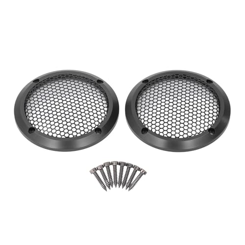 Mtlavish 2pcs Lautsprecher deckt Schwarze runde Lautsprecher Grill mesh dekorative subwoofer coautsprecher Grill beschütze mit 8 Schrauben od 97mm (Black) von Mtlavishness