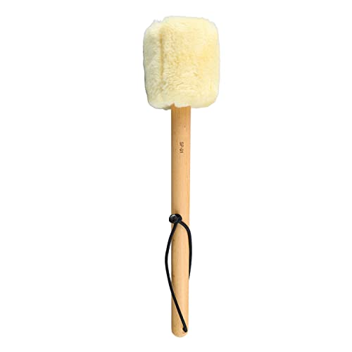 Mtlavish Drum Mallet Antislip Bass Drum Percussion Stick Hammer ideal für musikalische Darbietungen aus Buchenholz mit weichem weißen Kopf 32 cm lang (Beige sp 01 37cm) von Mtlavishness