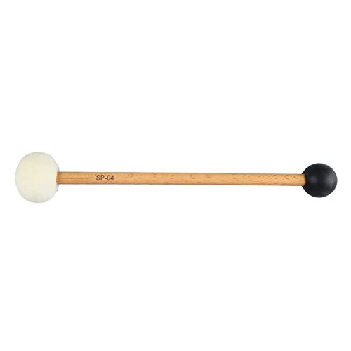 Mtlavish Drum Mallet Antislip Bass Drum Percussion Stick Hammer ideal für musikalische Darbietungen aus Buchenholz mit weichem weißen Kopf 32 cm lang (Schwarz -Weiß SP 04 23 cm) von Mtlavishness