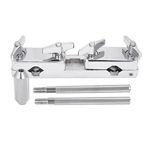 Mtlavish Eisenverbindung Klemmhalter Halterungsstange für Percussion Drum Set ein feines Verarbeitung leuchtender Design Silberzubehör für Cowbell und Drum Set mit 12 cm von Mtlavishness