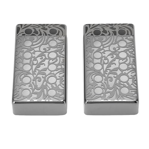 Mtlavish Gitarre Pickup Cover 12 Loch Schwarze Finish Blume Figur Metal Humbucker Pickup Cover für LP -Gitarre von Mtlavishness