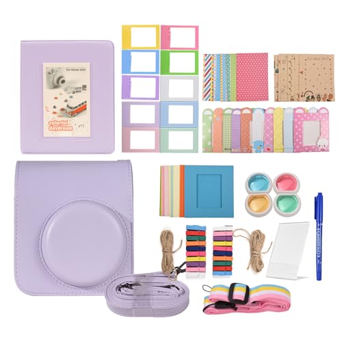 Mtlavish Instant Kamerazubehör Bündel Kit Idealer Ersatz für 12 einschließlich Kameratasche Kamera -Gurt Foto Album Foto Clips Fotorahmen Aufkleber Stift und mehr (Lila) von Mtlavishness