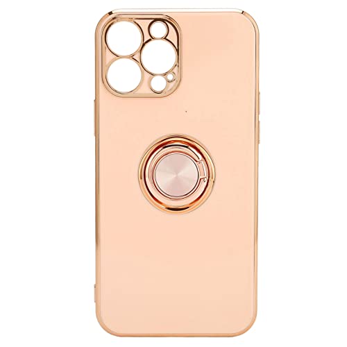 Mtlavish Phone Hülle für 13 Pro Max Roségold Glitzer Ringständer für Frauen Ultra dünn weiche Flexible TPU Klassische Schwarze ideal für den täglichen Gebrauch und das Ansehen von (Light Rosy) von Mtlavishness