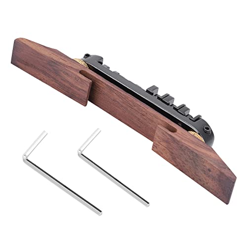 Mtlavish Rosewood Basisbrücke mit Roller für 6 String LP SG Jazz Gitarre Silber Verstellbares Roller -Design Vermeidet Saitenschaden ideal für Gitarrenstimmen und Spielen Kupfer (Schwarz) von Mtlavishness