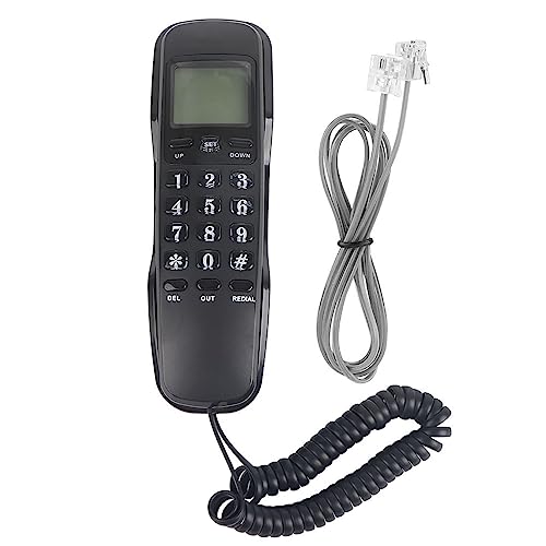 Mtlavish Wandtelefon mit Dual Caller ID -System und LCD -Display ideal für Home Office und Hotel Schwarzweißrote ca. 285 g 19 5 mal 6 x 5 cm (Schwarz) von Mtlavishness