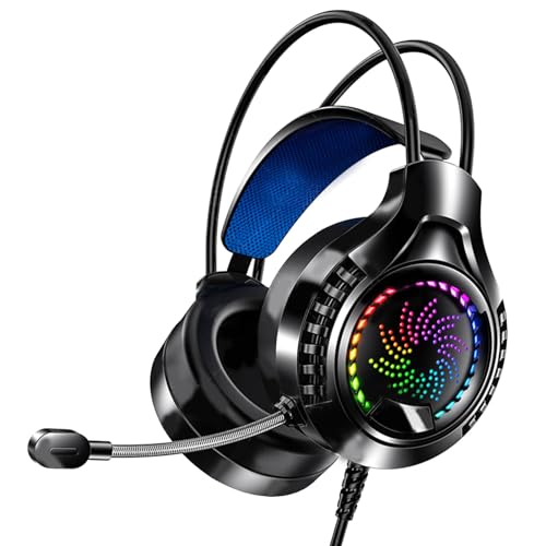 Mtlavish Wired Computer Headset 7.1 Sound Channel Verstellbares Stirnband Soft Ohrschützer Dual 3,5 mm und USB -RGB -Computer -Gaming -Kopfhörer Mtlavish Wired Computer Headset 7.1 Sound Channel Verstellbares Stirnband Soft Ohrschützer Dual 3,5 mm und USB -RGB -Computer -Gaming -Kopfhörer von Mtlavishness