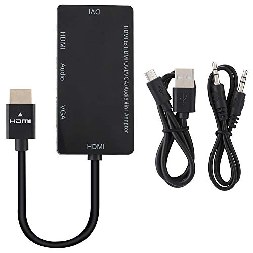 Mtlavish cabledeconn 4 in 1 Multifunktionskonverter Compact Langable Design unterstützt alte und Neue Displaygeräte ideal für Home -Filme Videokonferenzen Unternehmenstraining und (Schwarz) von Mtlavishness