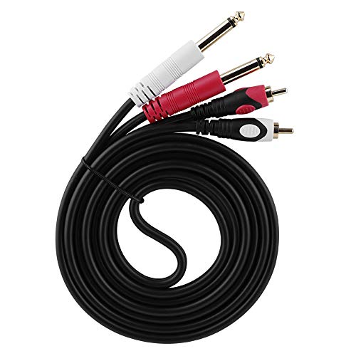Mtlavish dual Farbe 6.35 bis Audioanschluss Kabel Premium 24k Gold Platted Head Hohe Reinheit Sauerstoff Kupfer für KTV Stage Pressekonferenz Home Cinema 2 Meter (2m) von Mtlavishness
