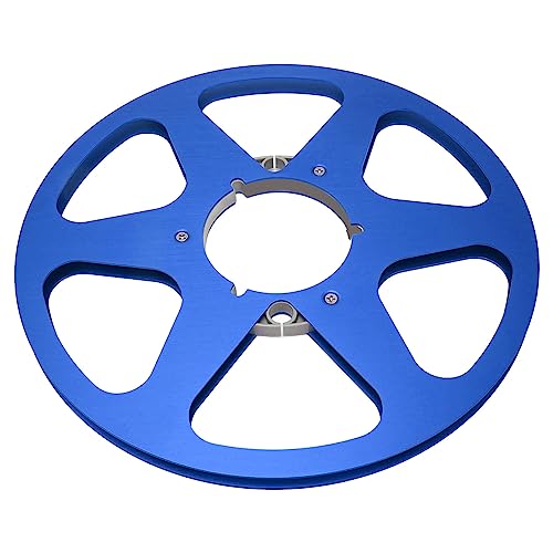 Mtlavishness 1/4 10 Zoll Leere Klebebandrolle Nab Open Reel Sound Aluminiumlegierung 6 Windlöcher Leere Klebebandrolle für die (Blau) von Mtlavishness