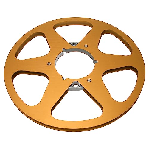 Mtlavishness 1/4 10 Zoll Leere Klebebandrolle Nab Open Reel Sound Aluminiumlegierung 6 Windlöcher Leere Klebebandrolle für die (Gold) von Mtlavishness