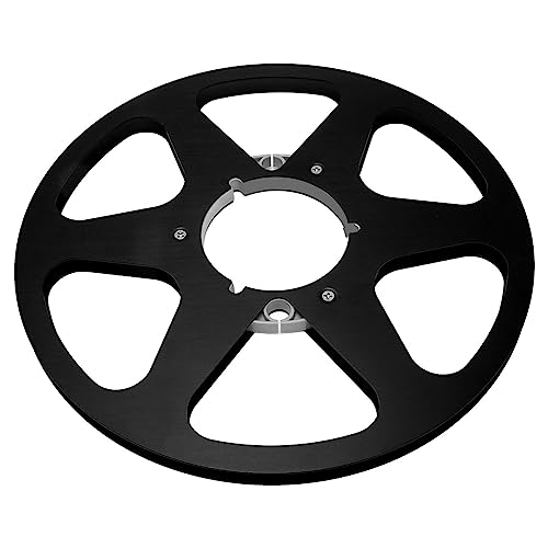 Mtlavishness 1/4 10 Zoll Leere Klebebandrolle Nab Open Reel Sound Aluminiumlegierung 6 Windlöcher Leere Klebebandrolle für die (Schwarz) von Mtlavishness