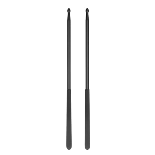 Mtlavishness 1 Paar professioneller Drum Stick Solid Power Boosting Nicht -Schlupfgriff Aluminiumlegierung 5A Drum Stick (Schwarz) von Mtlavishness
