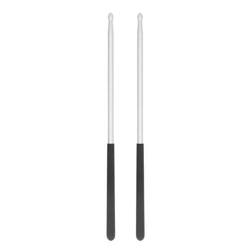 Mtlavishness 1 Paar professioneller Drum Stick Solid Power Boosting Nicht -Schlupfgriff Aluminiumlegierung 5A Drum Stick (Silber) von Mtlavishness