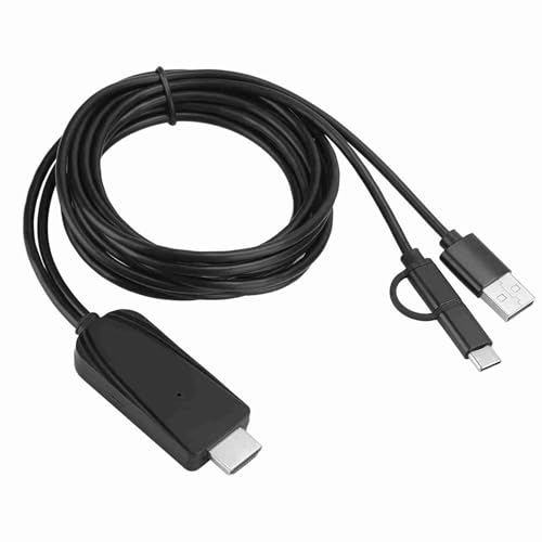 Mtlavishness 1080P HD USB-C-Adapterkabel für Android-Handys mit Bluetooth, gleiche Bildschirmfunktion, ideal für den Heim- und Bürogebrauch, PVC-Material, 2 m Kabellänge, 1 Gbit von Mtlavishness