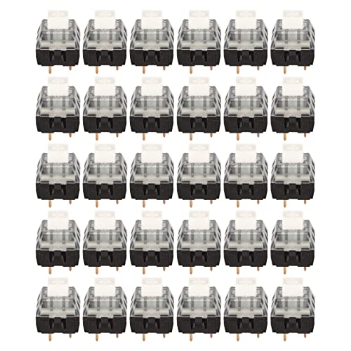 Mtlavishness 30pcs mechanische Tastaturschalter wasserdichte Hintergrundbeleuchtung DIY -Tastaturschalter zum Anpassen von Tastaturen (Weißer Schalter schwarzer Basis) von Mtlavishness
