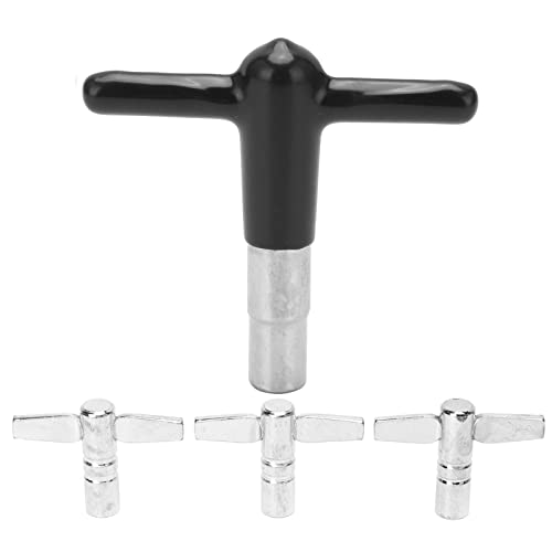 Mtlavishness 4 Stück Schlagzeug-Stimmschlüssel aus Metall, robust, glatt, mit Silikonüberzug, rot, ideal zum schnellen Entfernen und Ersetzen von Trommelfellen, ein (Black) von Mtlavishness