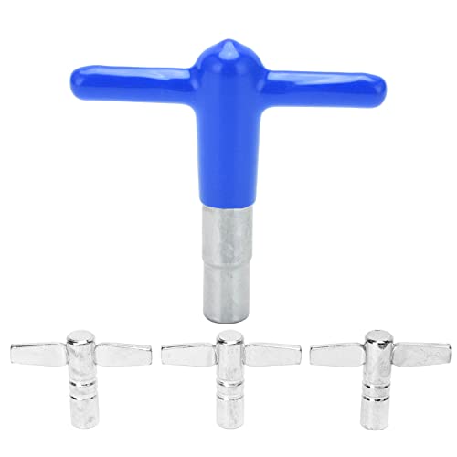 Mtlavishness 4 Stück Schlagzeug-Stimmschlüssel aus Metall, robust, glatt, mit Silikonüberzug, rot, ideal zum schnellen Entfernen und Ersetzen von Trommelfellen, ein (Blue) von Mtlavishness