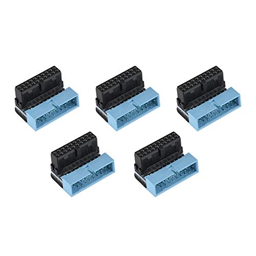 Mtlavishness 5pcs 90 Grad abgewinkelter USB 3.0 19 Pin Motherboard Interner Header Löst Grafikkarte und Kabelprobleme ermöglicht hohe Geschwindigkeit verlustfreies Getriebe ideal von Mtlavishness