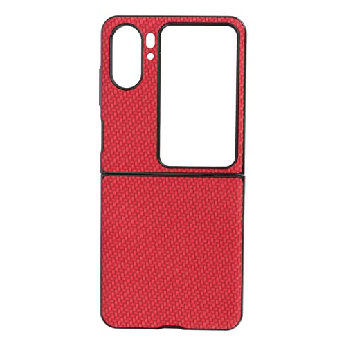 Mtlavishness Die Faltbare Telefonschutzhülle mit Kohlefaserstruktur Find N2 Flip bietet umfassenden Schutz mit exquisiter Verarbeitung und modischem Design. Ideal für den (Rot) von Mtlavishness