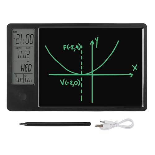 Mtlavishness Electronic Desktop Calendar with Erasable LCD Writing Tablet Digital Clock Date Display Desktop Calendar for Home Office (Black) von Mtlavishness
