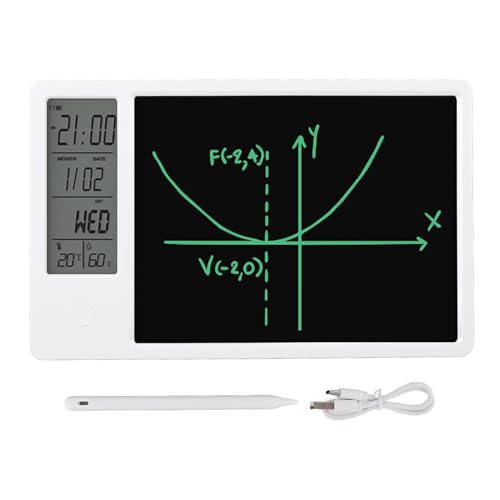 Mtlavishness Electronic Desktop Calendar with Erasable LCD Writing Tablet Digital Clock Date Display Desktop Calendar for Home Office (White) von Mtlavishness
