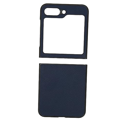 Mtlavishness Folding Screen Phone Protective Leather Case Anti Scratch Drop Proof for Galaxy Z Flip 5 Ideal for Daily Use Cruciform Grain Blue Lightweight 31g Synthetic Leather (Cruciform Grain Blue) von Mtlavishness