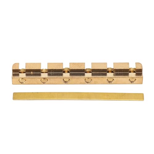 Mtlavishness Gitarrensattel, 42 mm, Messing, höhenverstellbar, professioneller Sattel für E-Gitarre, für ST LP Mtlavishness Gitarrensattel, 42 mm, Messing, höhenverstellbar, professioneller Sattel für E-Gitarre, für ST LP von Mtlavishness
