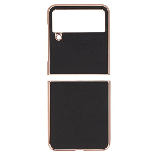 Mtlavishness Klapp Bildschirm Handy hülle Stoßfest Leder Handy Schutzhülle für Z Flip4 (Schwarz) von Mtlavishness
