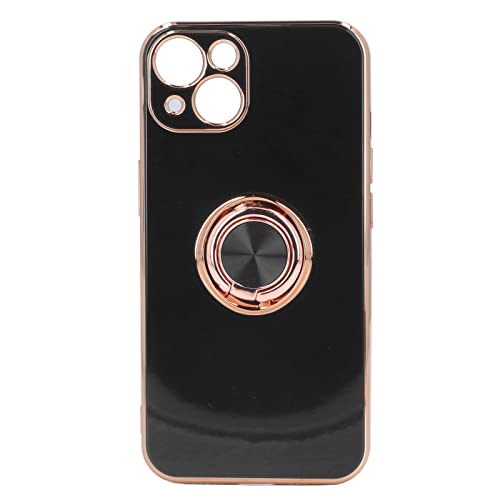 Mtlavishness MTLAVISH Mobiltelefon Hülle für mit roségold glitzerem Ringständer ideal für den täglichen Gebrauch und das Ansehen von Videos Ultra dünn Flexible TPU Telefon Schutzhülle (Black) von Mtlavishness