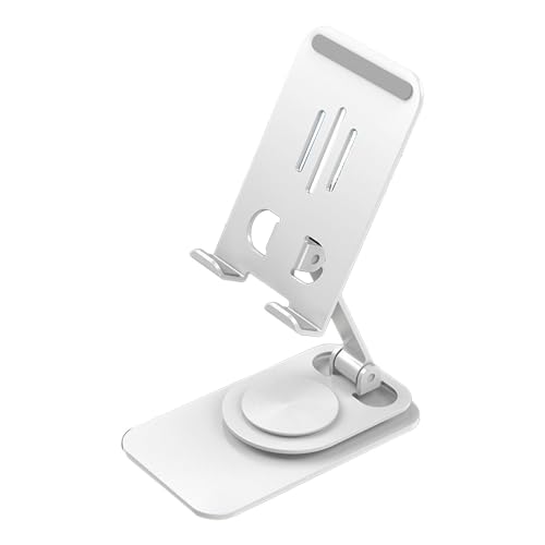 Mtlavishness MTLAVISH -Telefonhalter 360 ° Rotationshöhe Einstellbare Faltbare tragbare Metallschreibtisch -Telefon -Dockhalter für Telefontablette (Bright White) von Mtlavishness